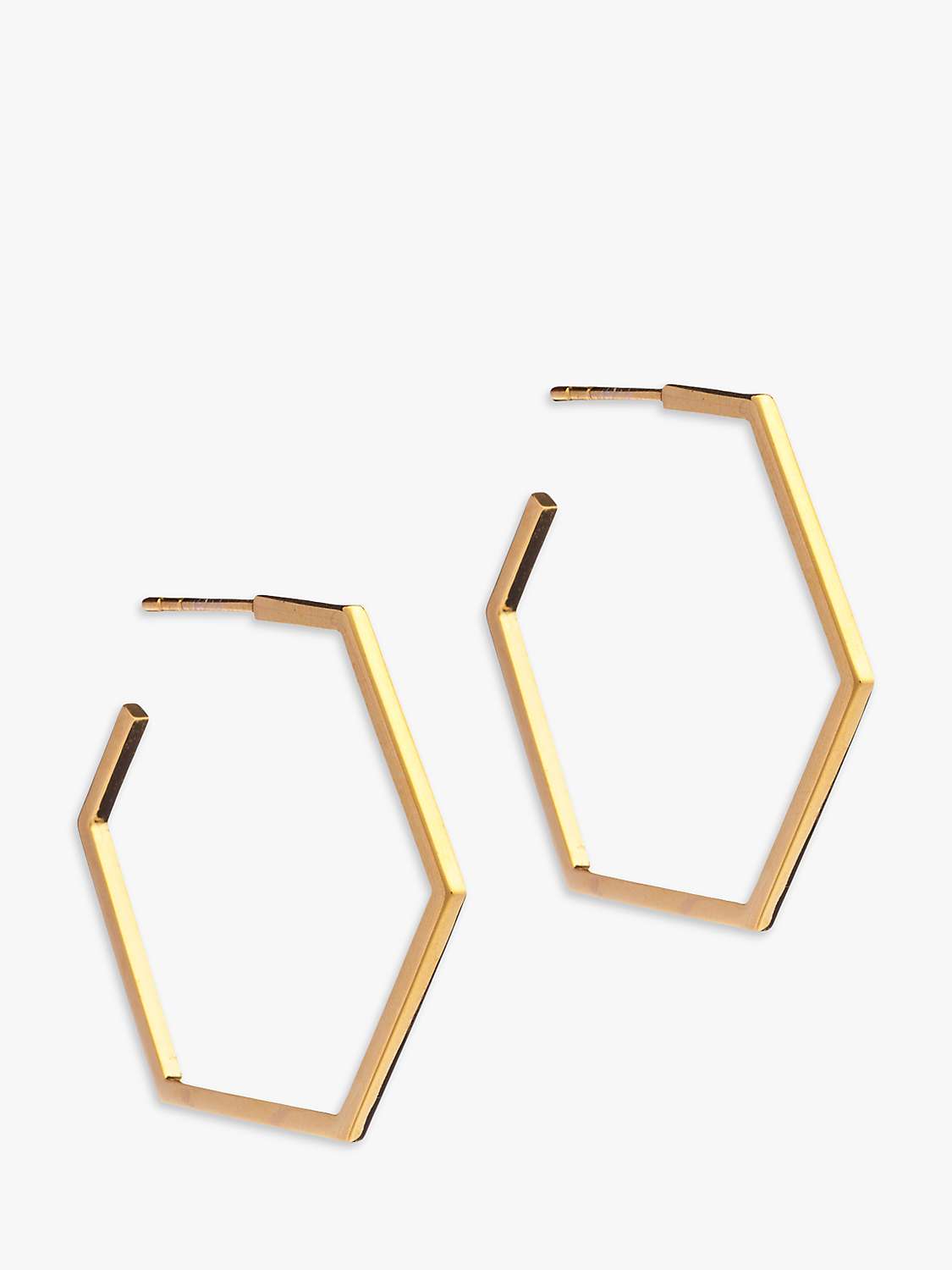 Buy Rachel Jackson London Large Hexagon Hoop Earrings, Gold Online at johnlewis.com
