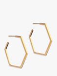 Rachel Jackson London Large Hexagon Hoop Earrings, Gold