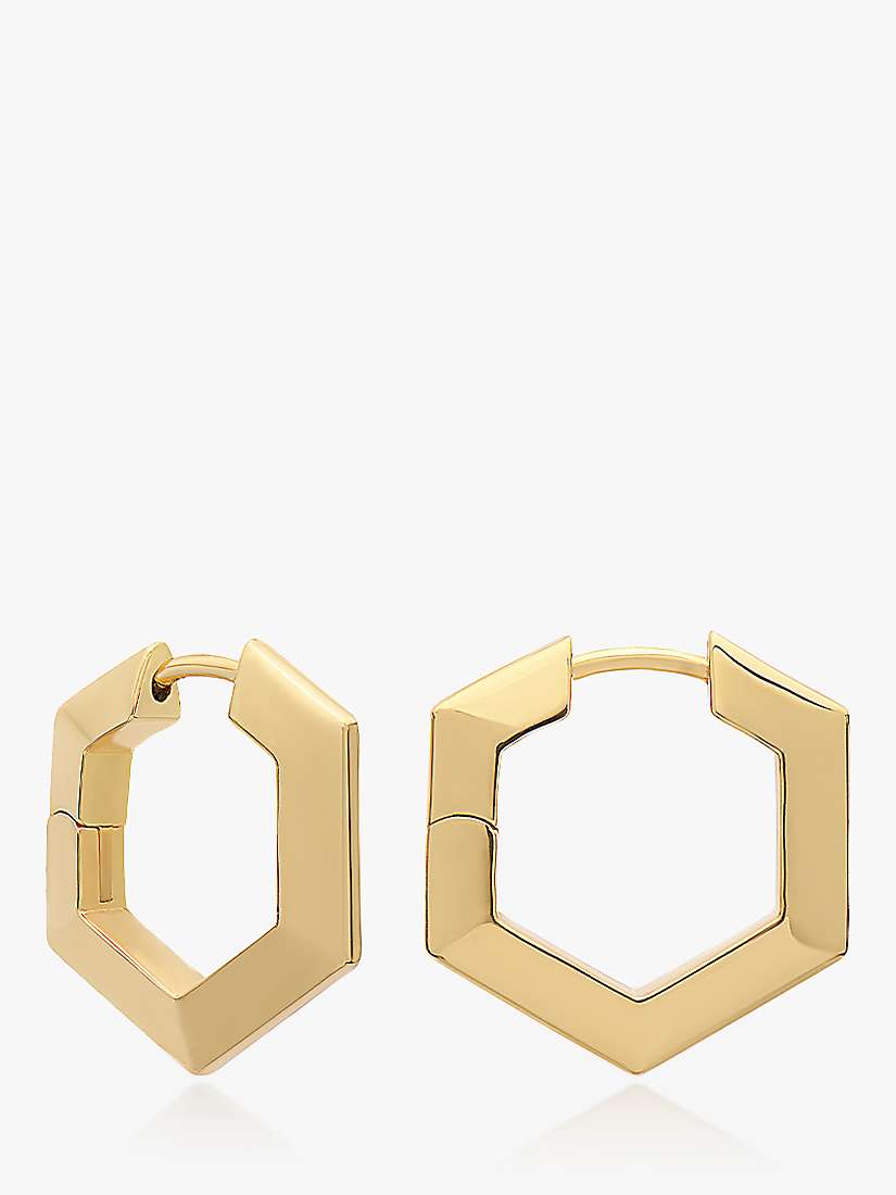 Buy Rachel Jackson London Bevelled Hexagon Hoop Earrings, Gold Online at johnlewis.com