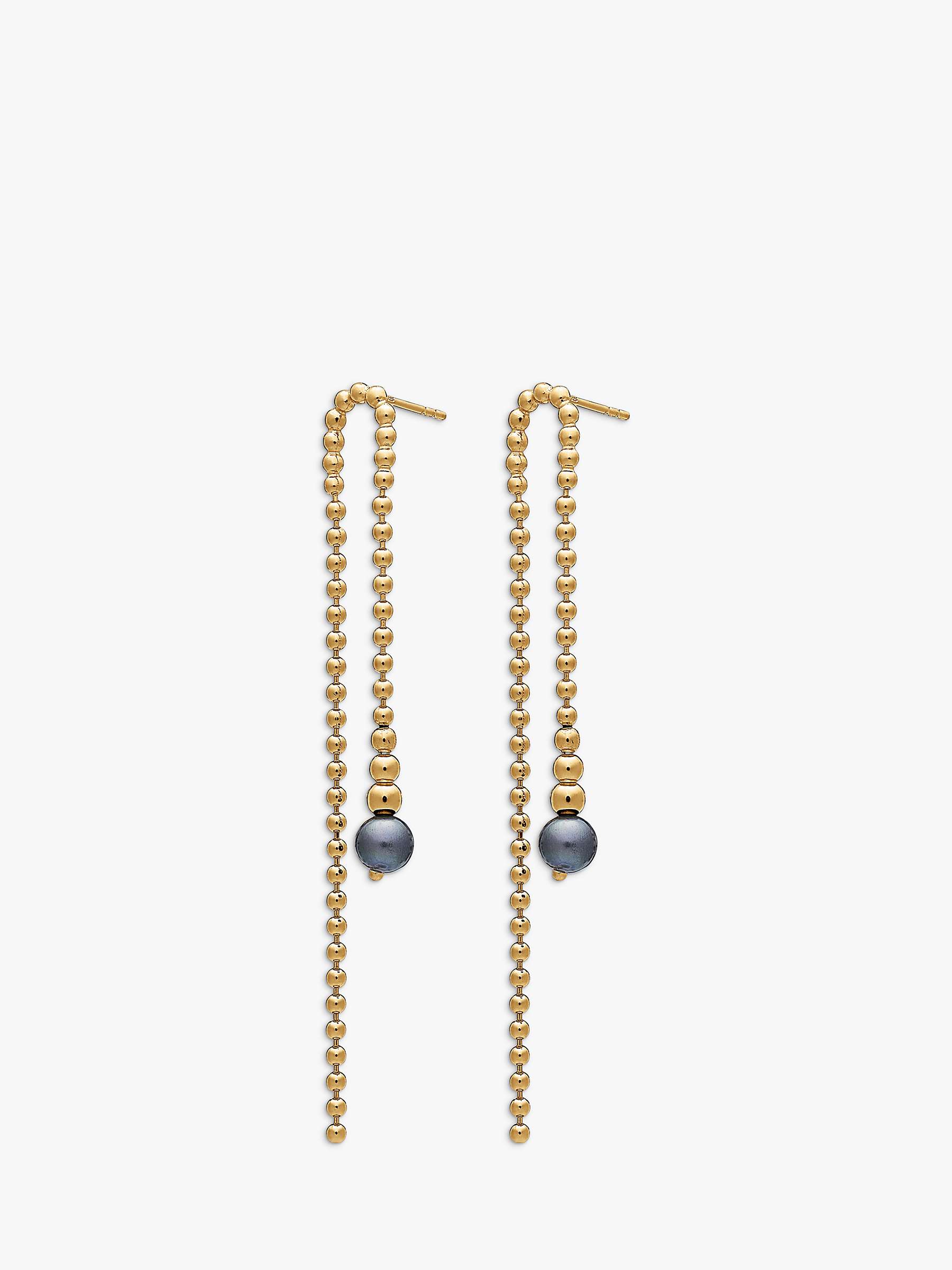 Buy Rachel Jackson London Stellar Orb Drop Black Pearl Earrings, Gold Online at johnlewis.com
