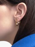 Rachel Jackson London Stellar Hardware Pearl Hoop Earrings, Gold/White