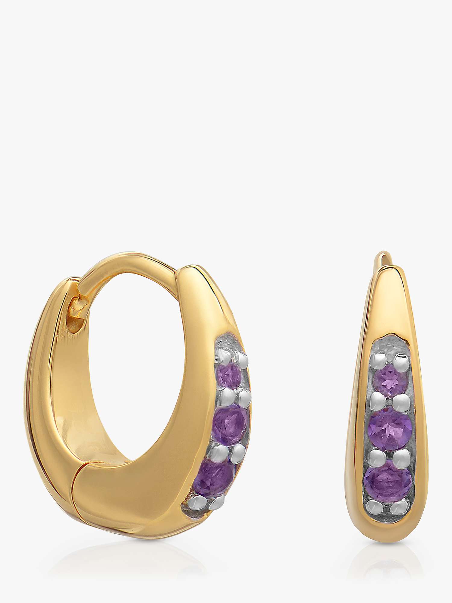 Buy Rachel Jackson London Birthstone Huggie Hoop Earrings, Gold Online at johnlewis.com