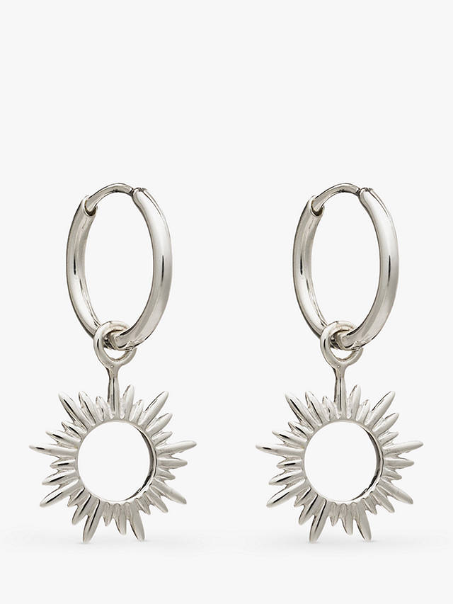 Rachel Jackson London Eternal Sun Mini Hoop Earrings, Silver