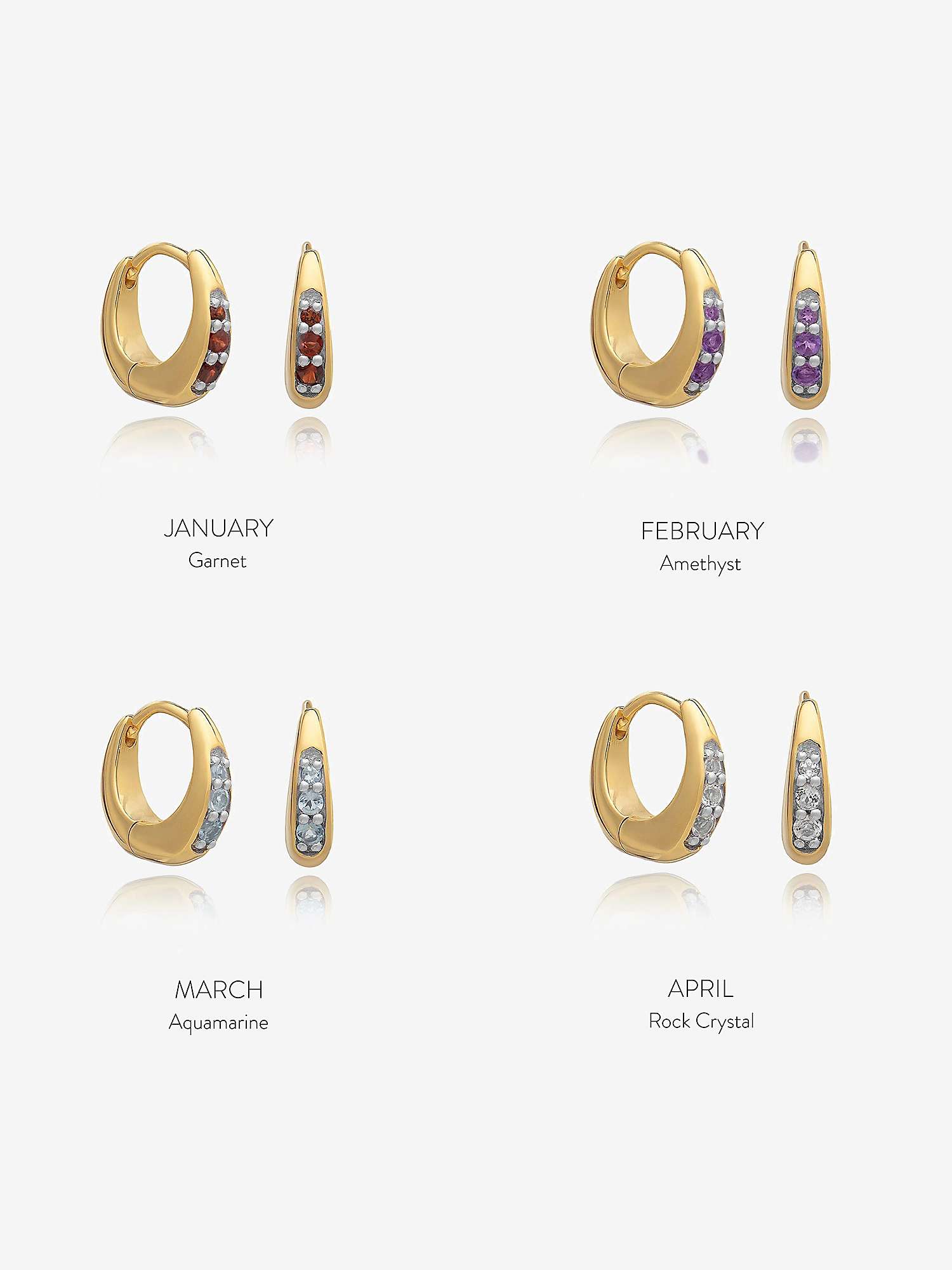 Buy Rachel Jackson London Birthstone Huggie Hoop Earrings, Gold Online at johnlewis.com