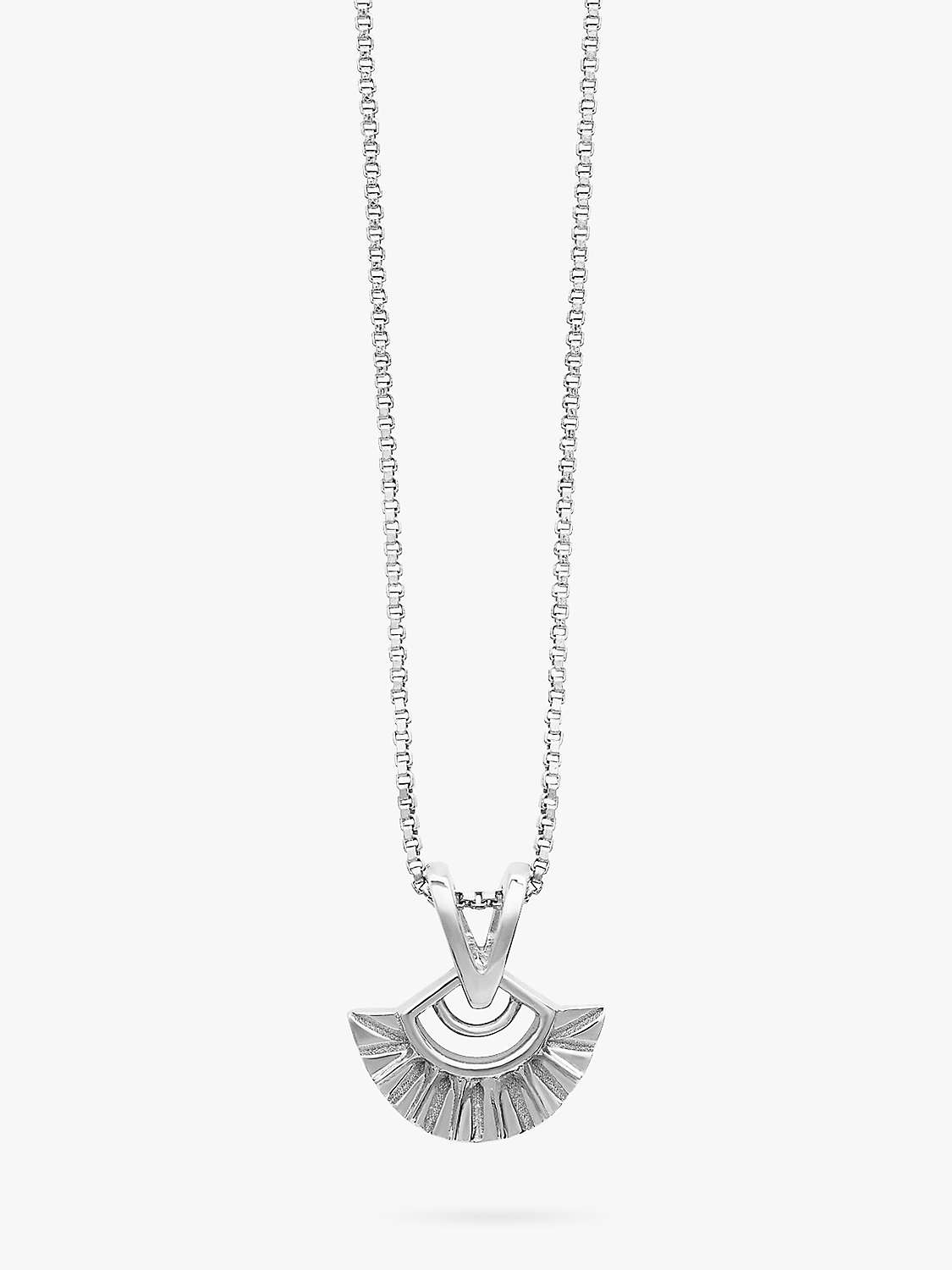 Buy Rachel Jackson London Mini Deco Fan Necklace, Silver Online at johnlewis.com