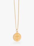 Rachel Jackson London Personalised Zodiac Art Coin Necklace, Gold