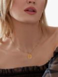 Rachel Jackson London Personalised Zodiac Art Coin Necklace, Gold