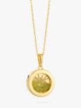 Rachel Jackson London Personalised Small Deco Sun Birthstone Amulet Necklace, Gold