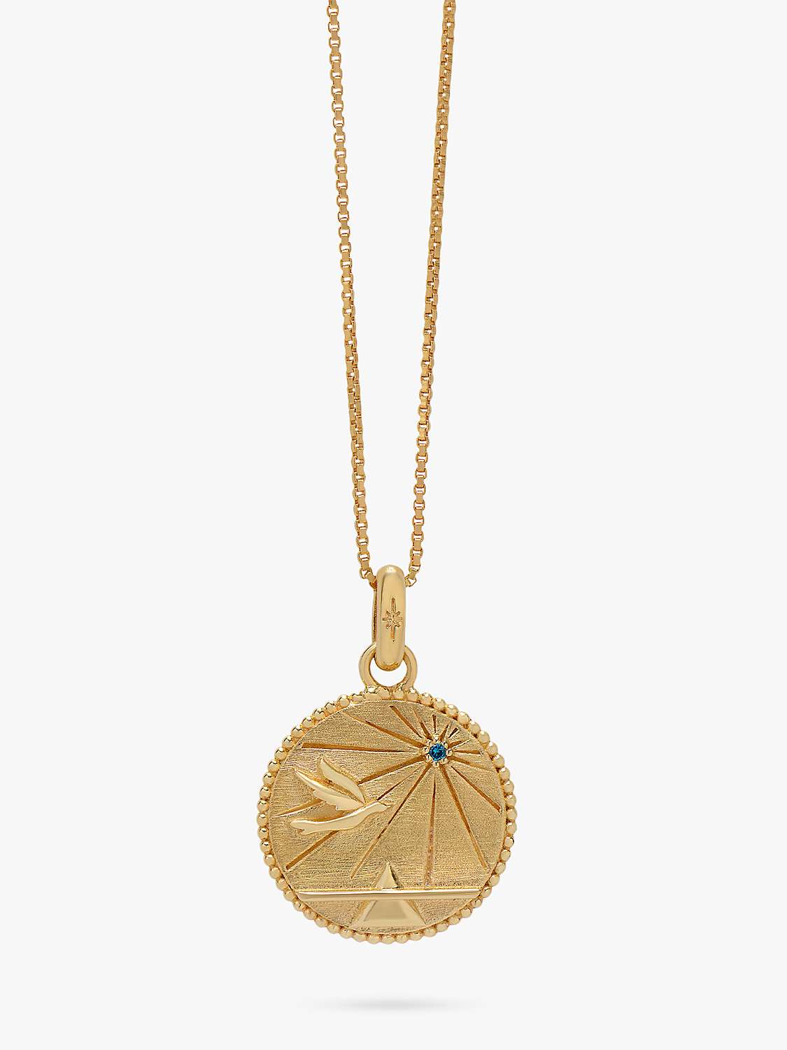 Buy Rachel Jackson London Personalised Elements Air Art Coin Pendant Necklace, Gold Online at johnlewis.com