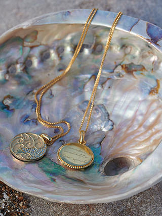 Rachel Jackson London Personalised Elements Air Art Coin Pendant Necklace, Gold