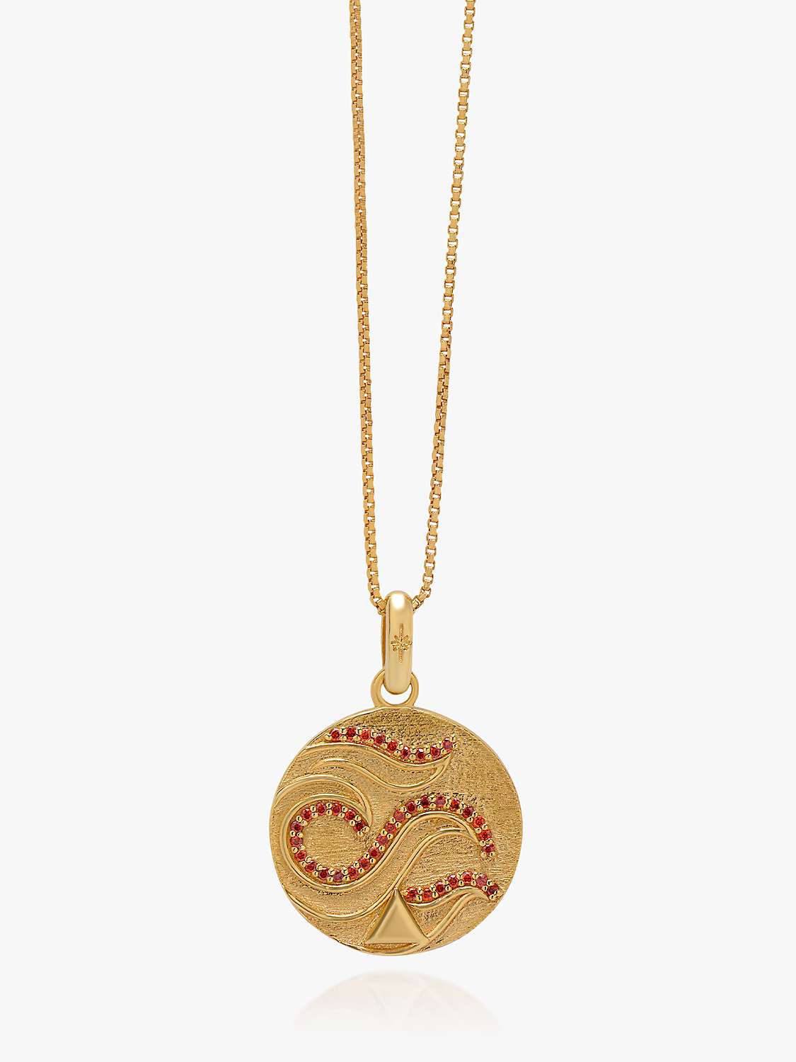 Buy Rachel Jackson London Personalised Elements Fire Art Coin Pendant Necklace, Gold Online at johnlewis.com