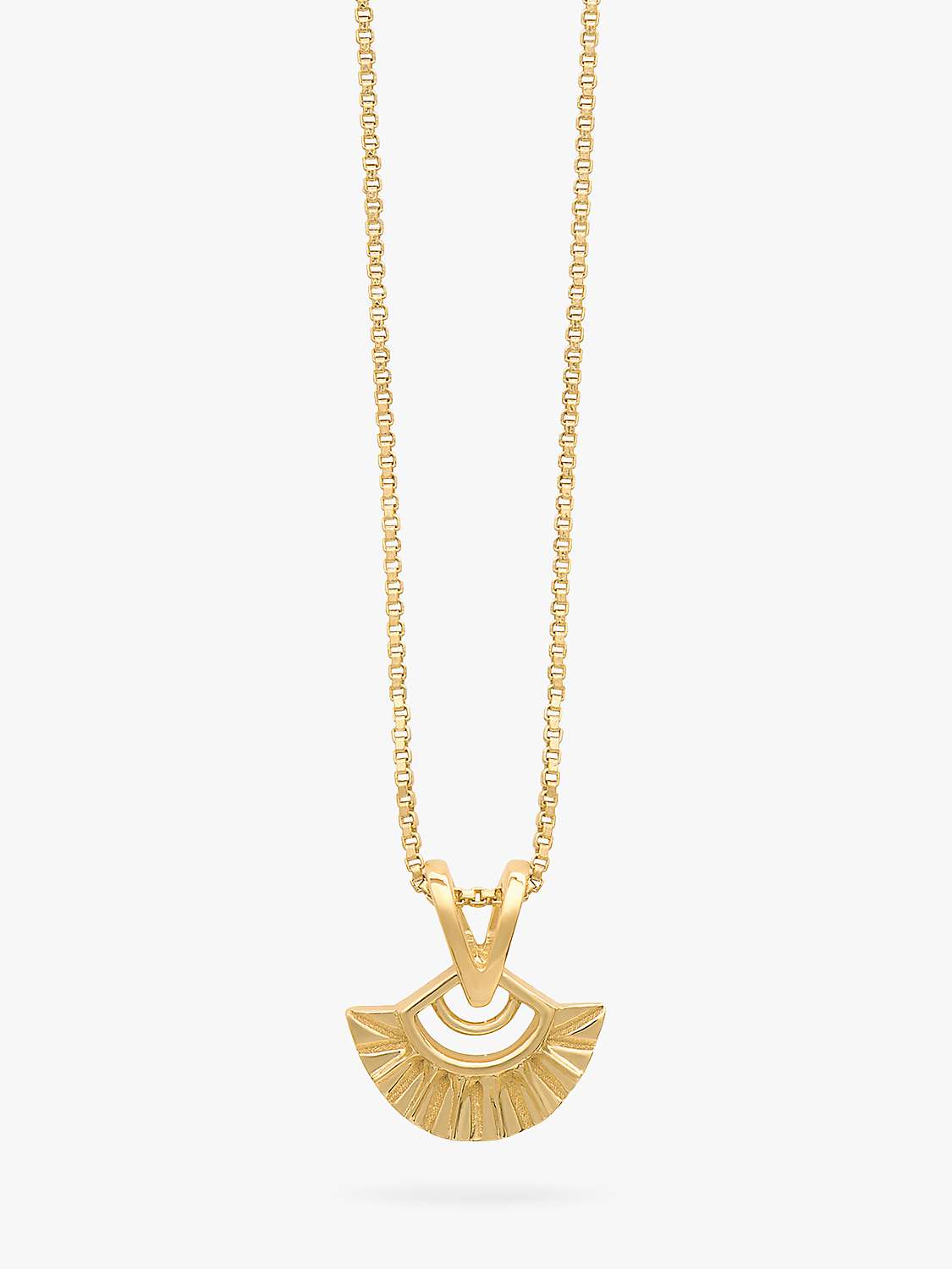 Buy Rachel Jackson London Mini Deco Fan Necklace, Gold Online at johnlewis.com