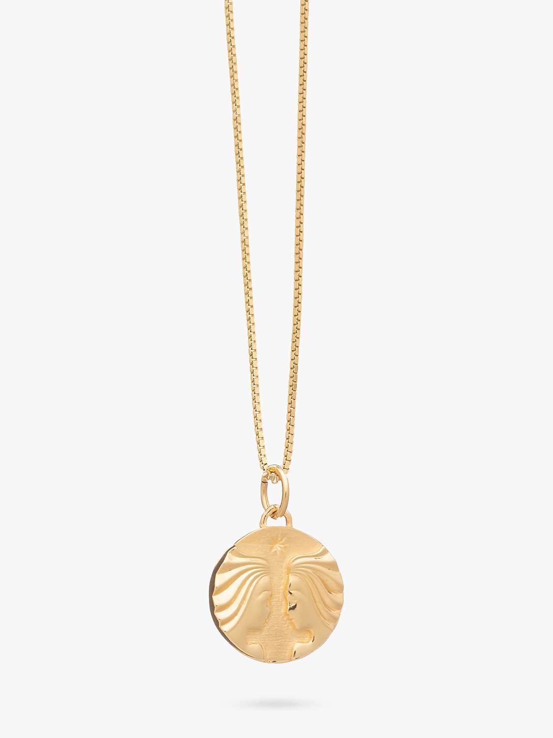 Buy Rachel Jackson London Personalised Zodiac Art Coin Necklace, Gold Online at johnlewis.com