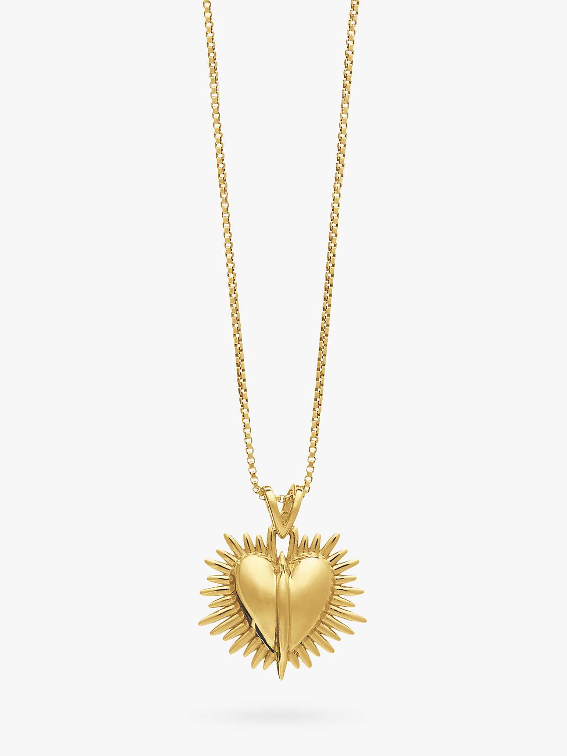 Buy Rachel Jackson London Personalised Untamed Love Electric Art Deco Heart Necklace, Gold Online at johnlewis.com