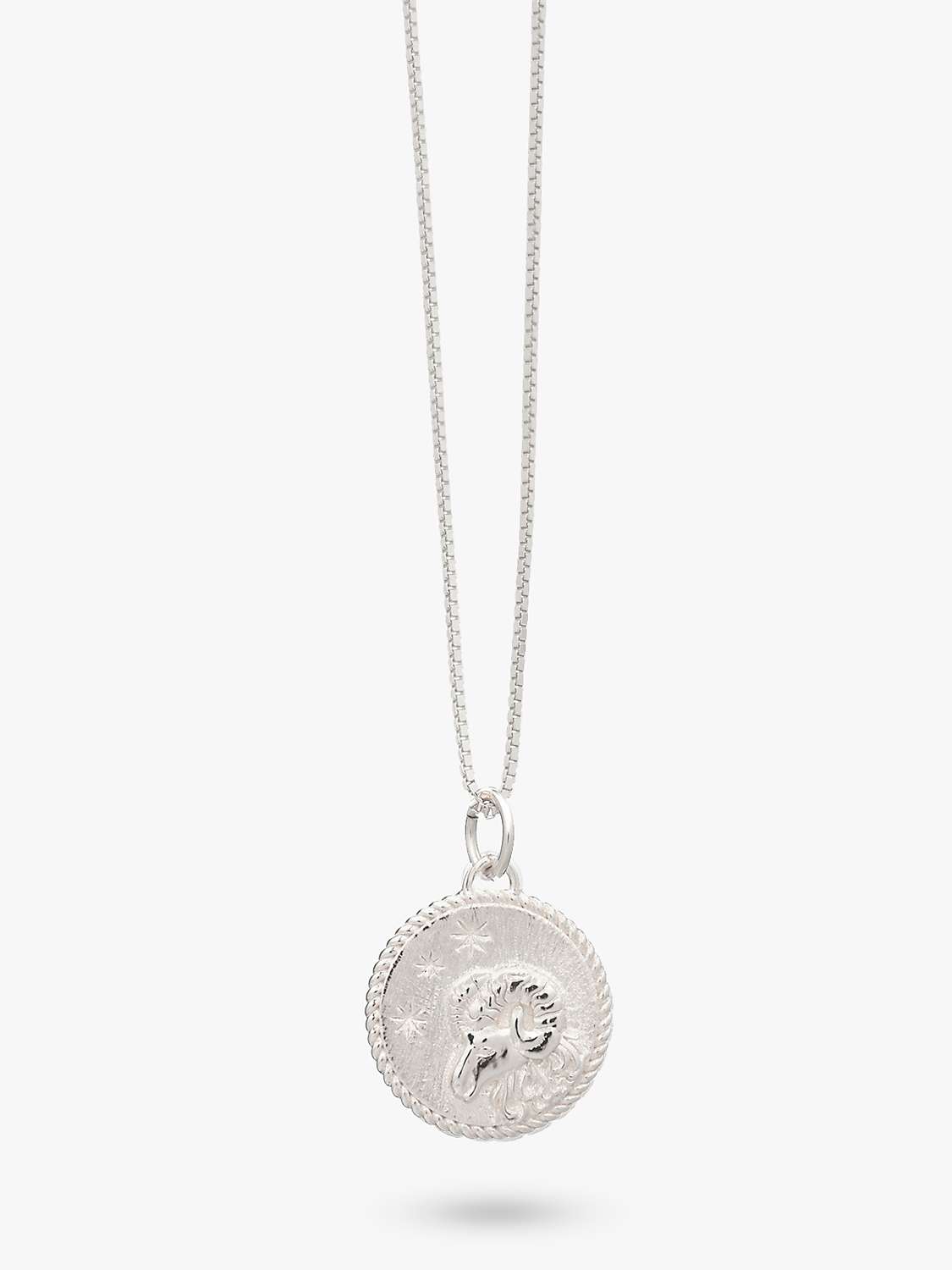 Buy Rachel Jackson London Personalised Zodiac Art Coin Necklace, Silver Online at johnlewis.com