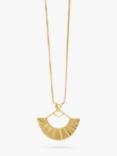 Rachel Jackson London Medium Deco Fan Necklace, Gold