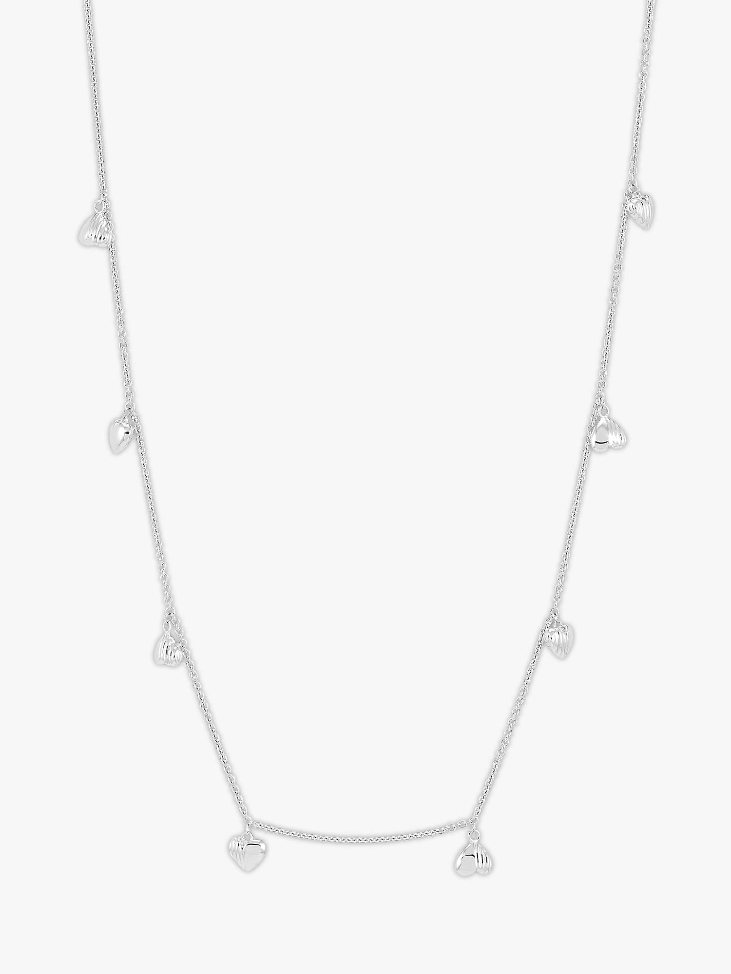 Buy Rachel Jackson London Untamed Deco Hearts Necklace, Silver Online at johnlewis.com