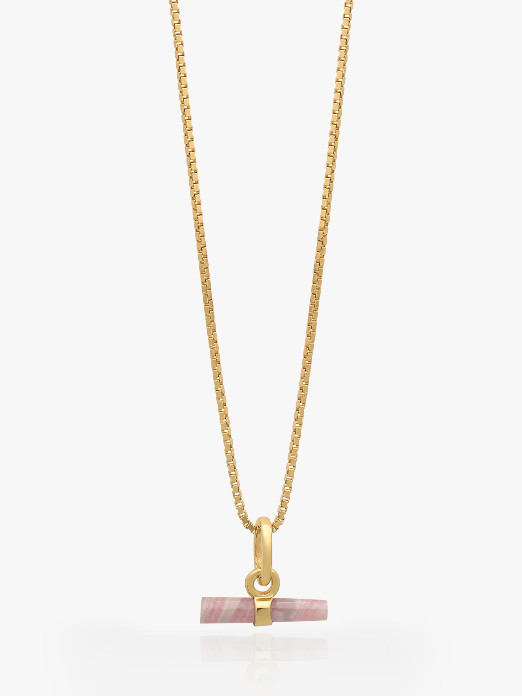 Rachel Jackson London Mini Rose T-Bar Necklace, Gold
