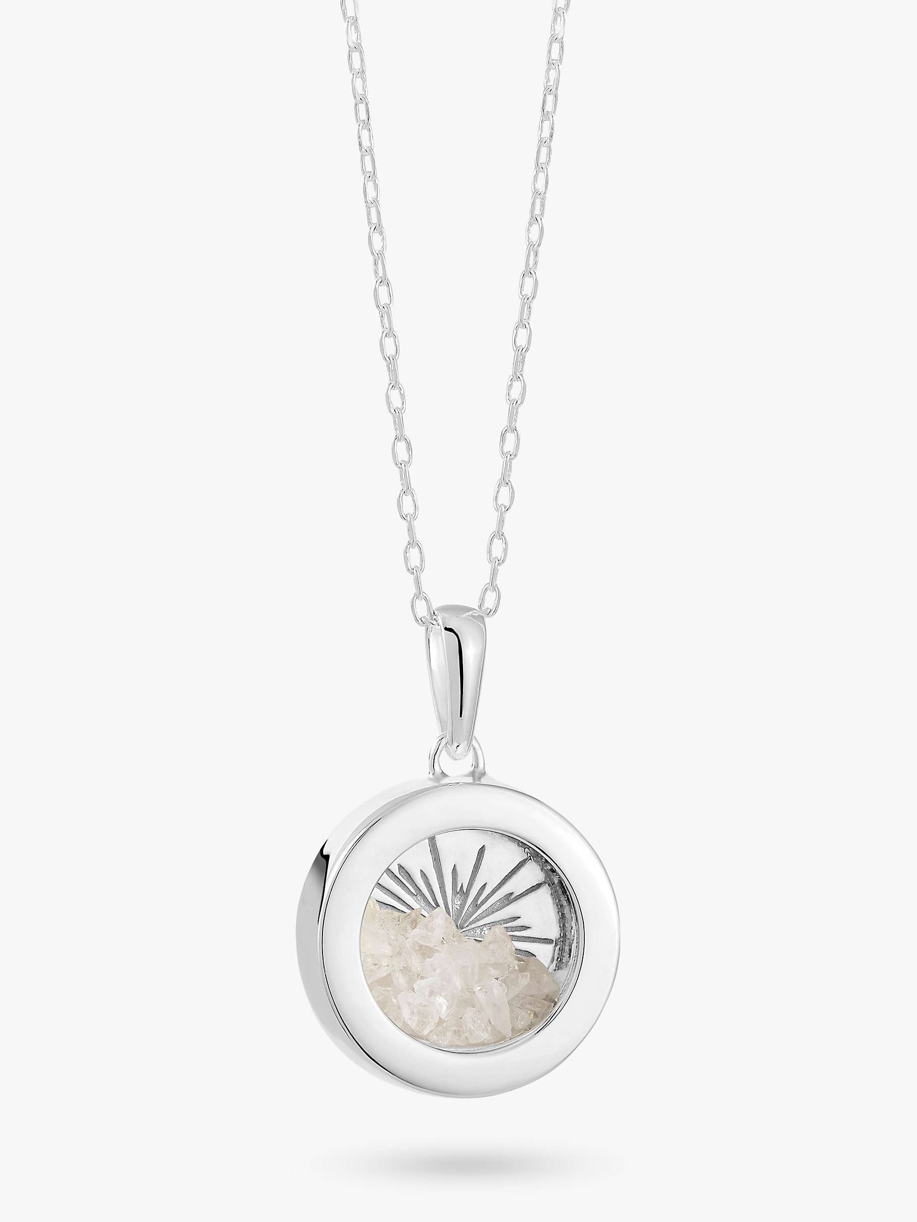 Buy Rachel Jackson London Personalised Small Deco Sun Birthstone Amulet Necklace, Silver Online at johnlewis.com