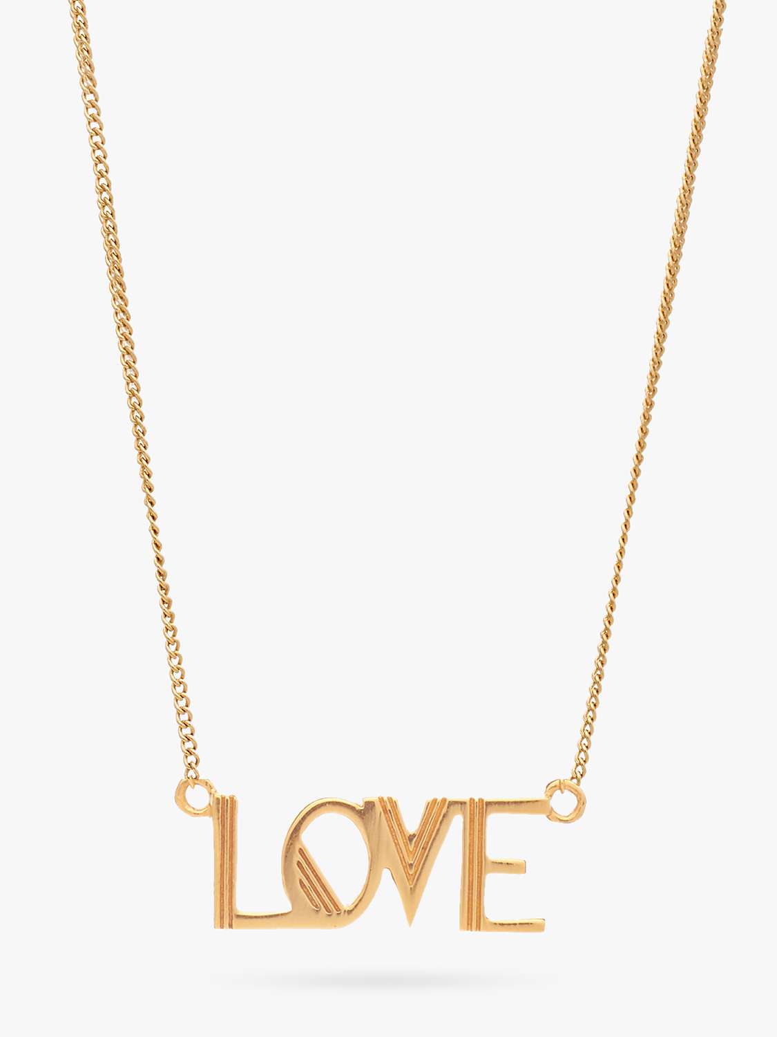 Buy Rachel Jackson London Art Deco Love Necklace, Gold Online at johnlewis.com