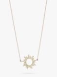 Rachel Jackson London Electric Goddess Mini Sun Necklace, Silver