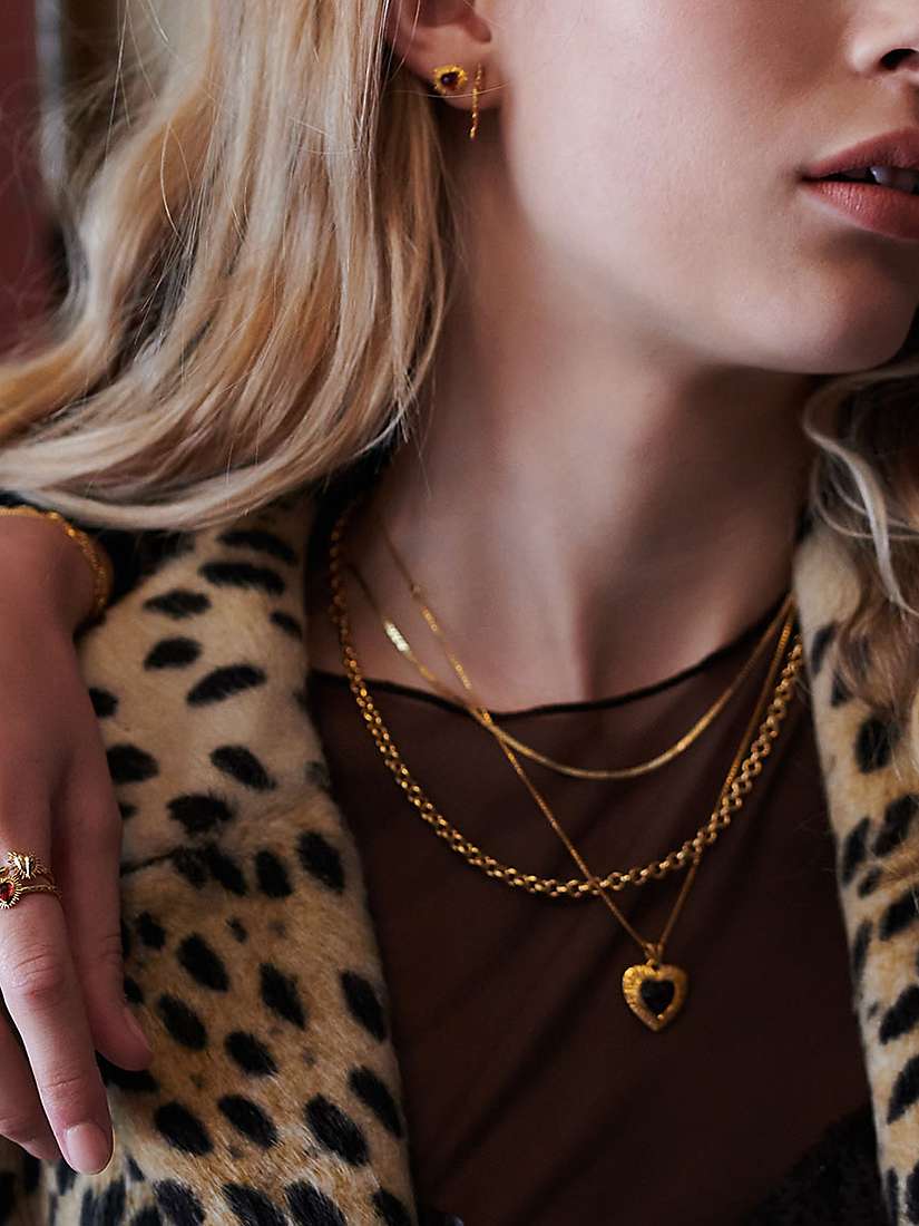 Buy Rachel Jackson London Personalised Electric Love Garnet Heart Necklace, Gold Online at johnlewis.com