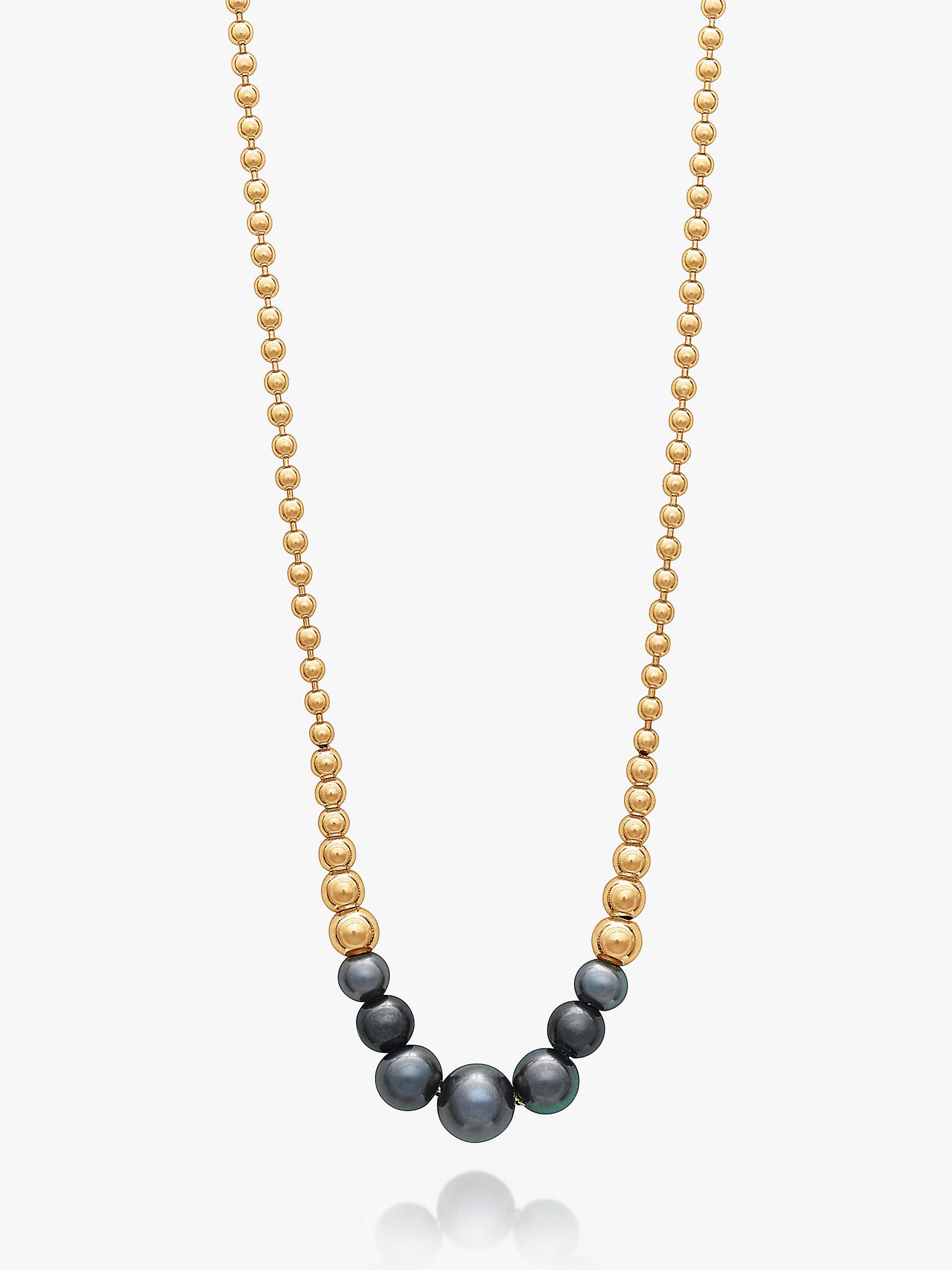 Buy Rachel Jackson London Stellar Graduated Black Pearl Necklace, Gold Online at johnlewis.com