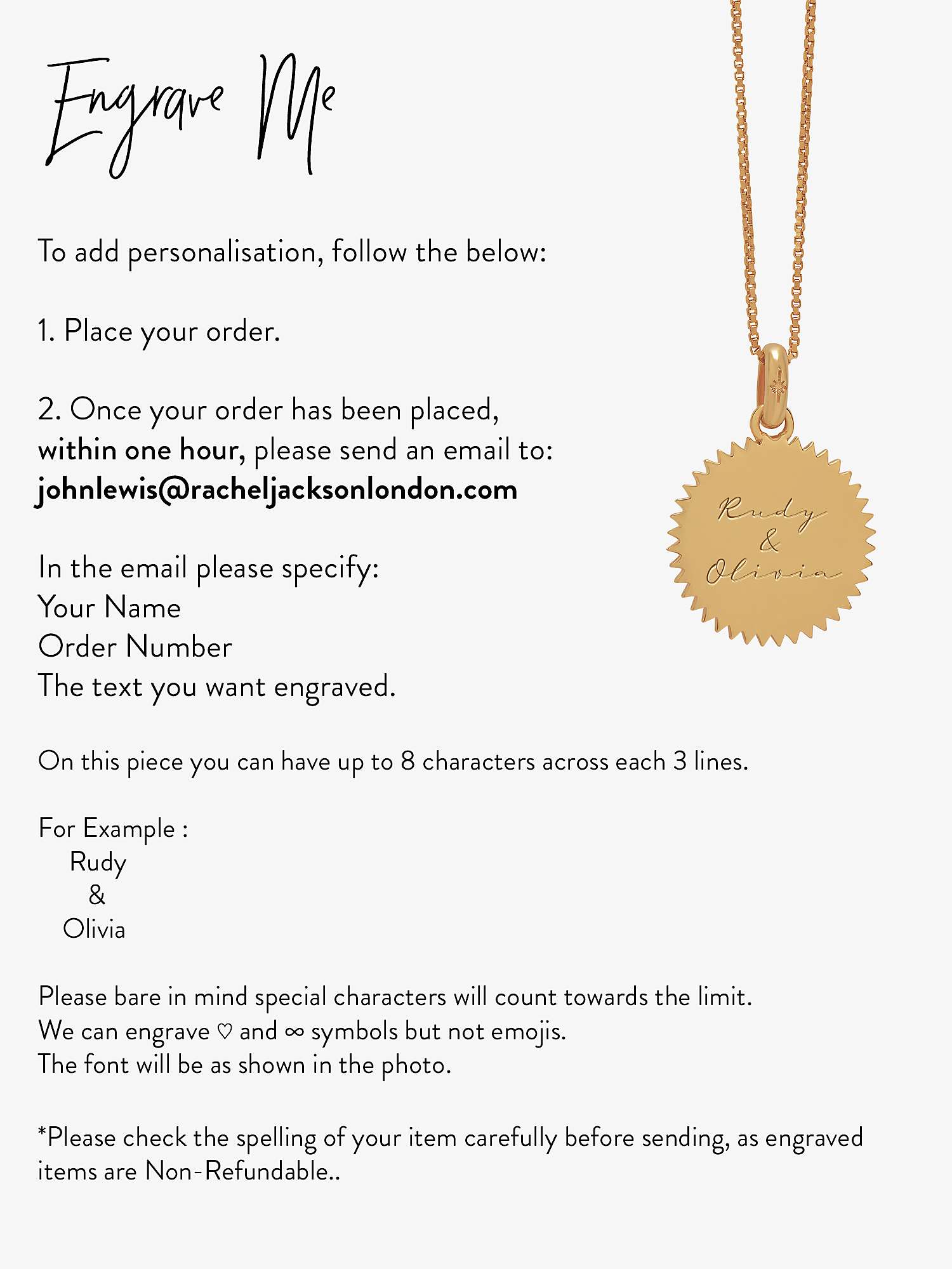 Buy Rachel Jackson London Personalised Elements Earth Art Coin Pendant Necklace, Gold Online at johnlewis.com