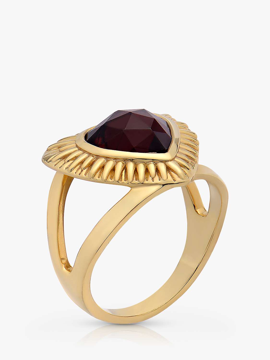Buy Rachel Jackson London Electric Love Statement Garnet Heart Ring, Gold Online at johnlewis.com