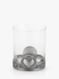 Royal Selangor Ace Spades Glass Tumbler, 300ml, Pewter Grey/Clear