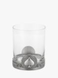 Royal Selangor Ace Hearts Glass Tumbler, 300ml, Pewter Grey/Clear