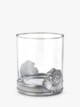 Royal Selangor Rose Glass Tumbler, 300ml, Pewter Grey/Clear