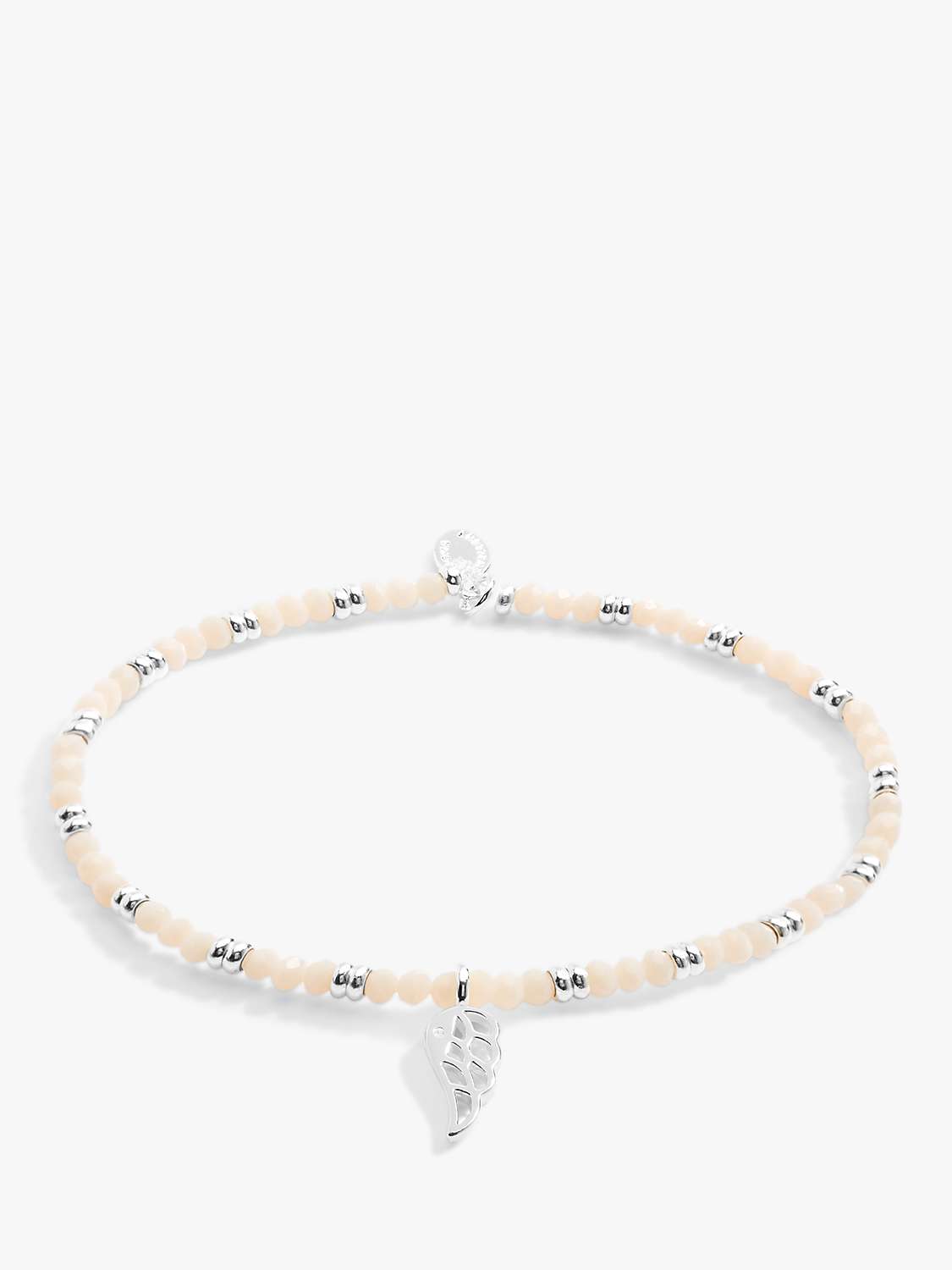 Buy Joma Jewellery Wing Charm Beaded Stretch Bracelet, Silver/White Online at johnlewis.com