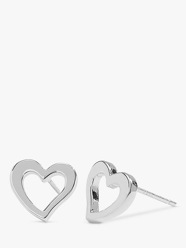 Joma Jewellery Love You Mum Heart Stud Earrings, Silver