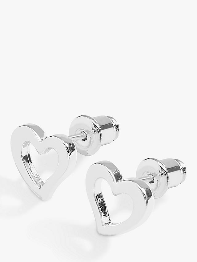 Joma Jewellery Love You Mum Heart Stud Earrings, Silver