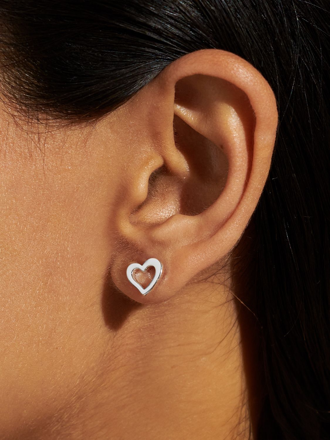 Buy Joma Jewellery Love You Mum Heart Stud Earrings, Silver Online at johnlewis.com