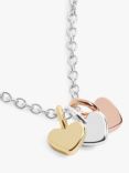 Joma Jewellery Mini Charms Triple Heart Pendant Necklace, Multi
