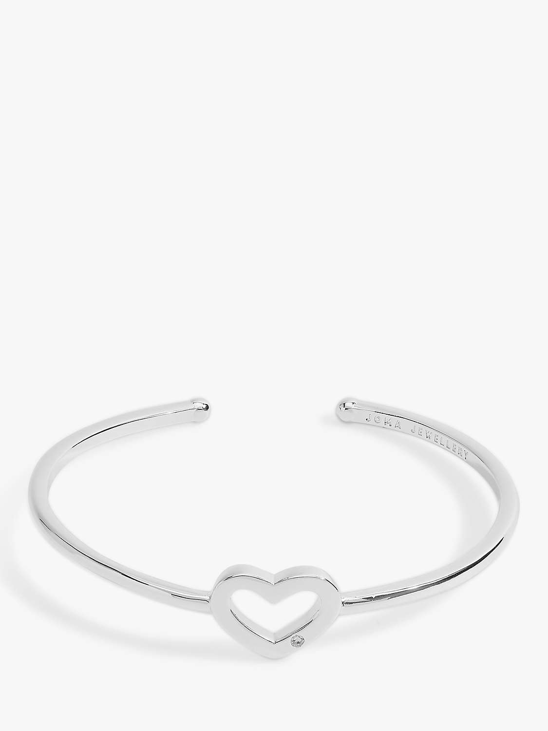 Buy Joma Jewellery Heart Open Bangle, Silver Online at johnlewis.com