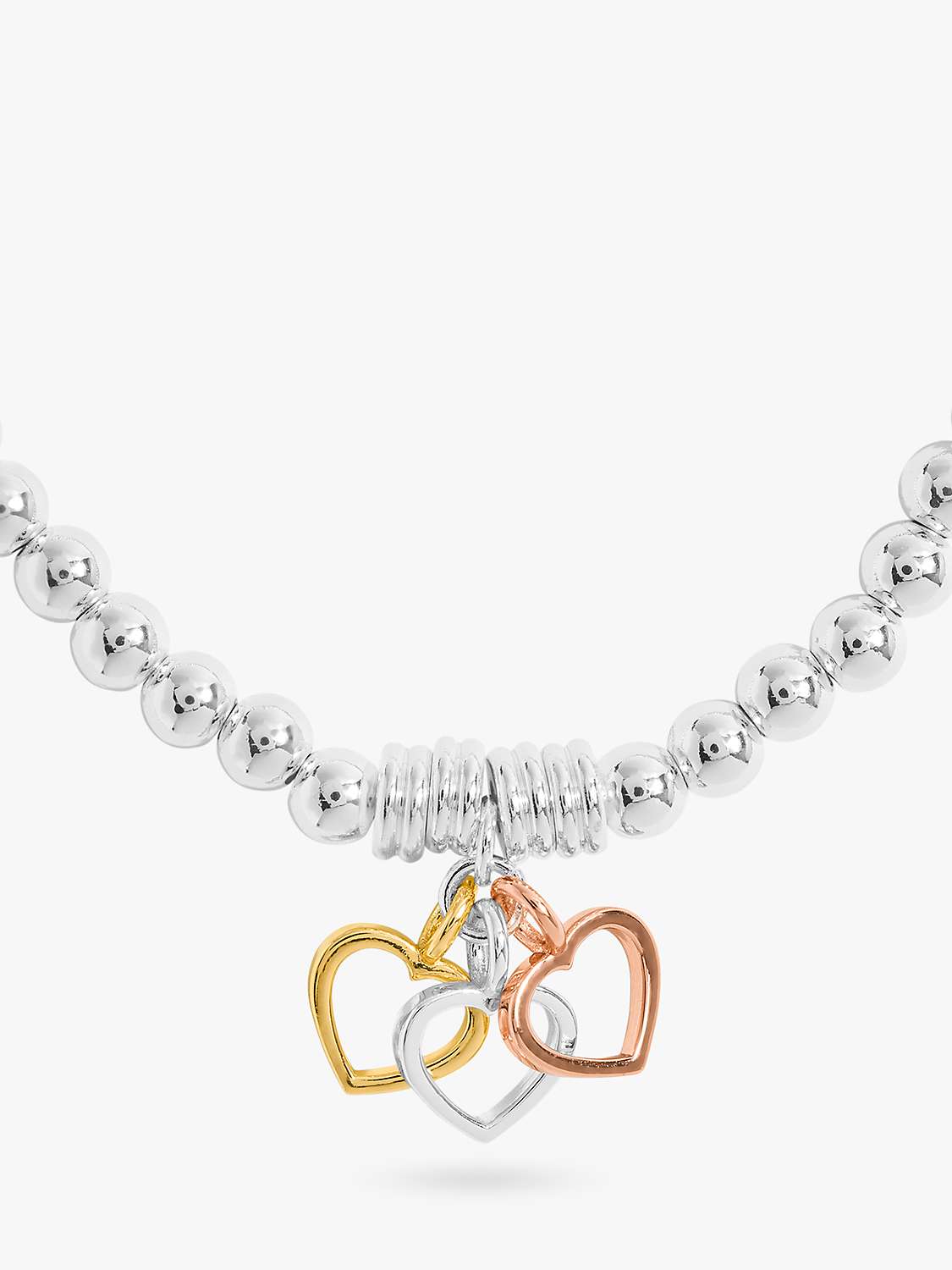 Buy Joma Jewellery Triple Heart Charm Stretch Bracelet, Multi Online at johnlewis.com