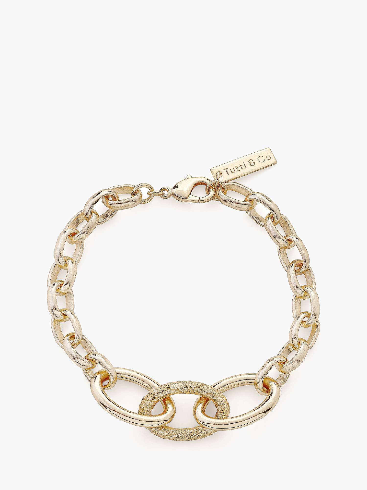 Buy Tutti & Co Behold Oval Link Chain Bracelet, Gold Online at johnlewis.com