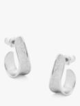 Tutti & Co Bask Textured Asymmetric Half Hoop Earrings, Silver