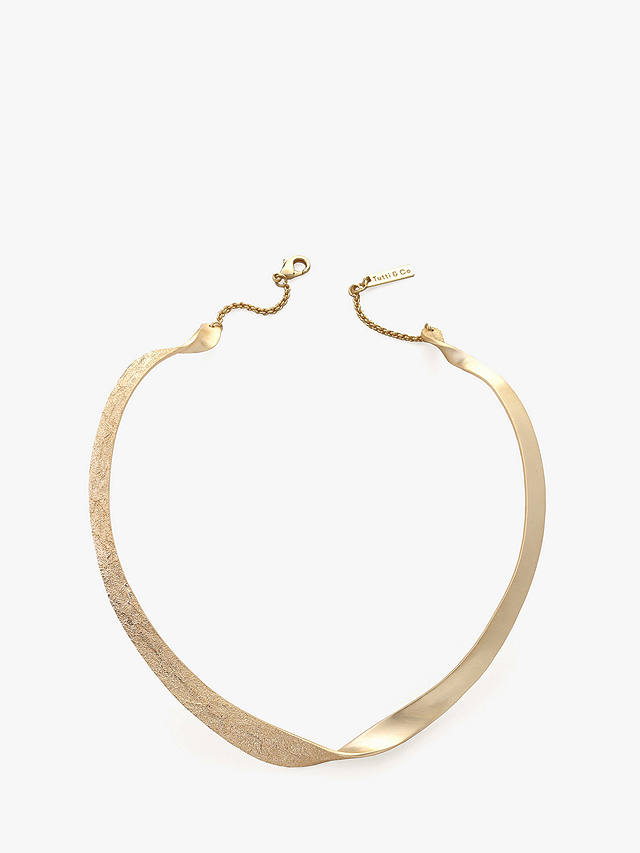 Tutti & Co Praise Textured Twist Collar Necklace, Gold