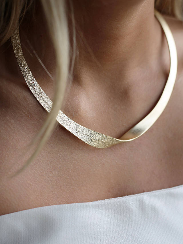 Tutti & Co Praise Textured Twist Collar Necklace, Gold