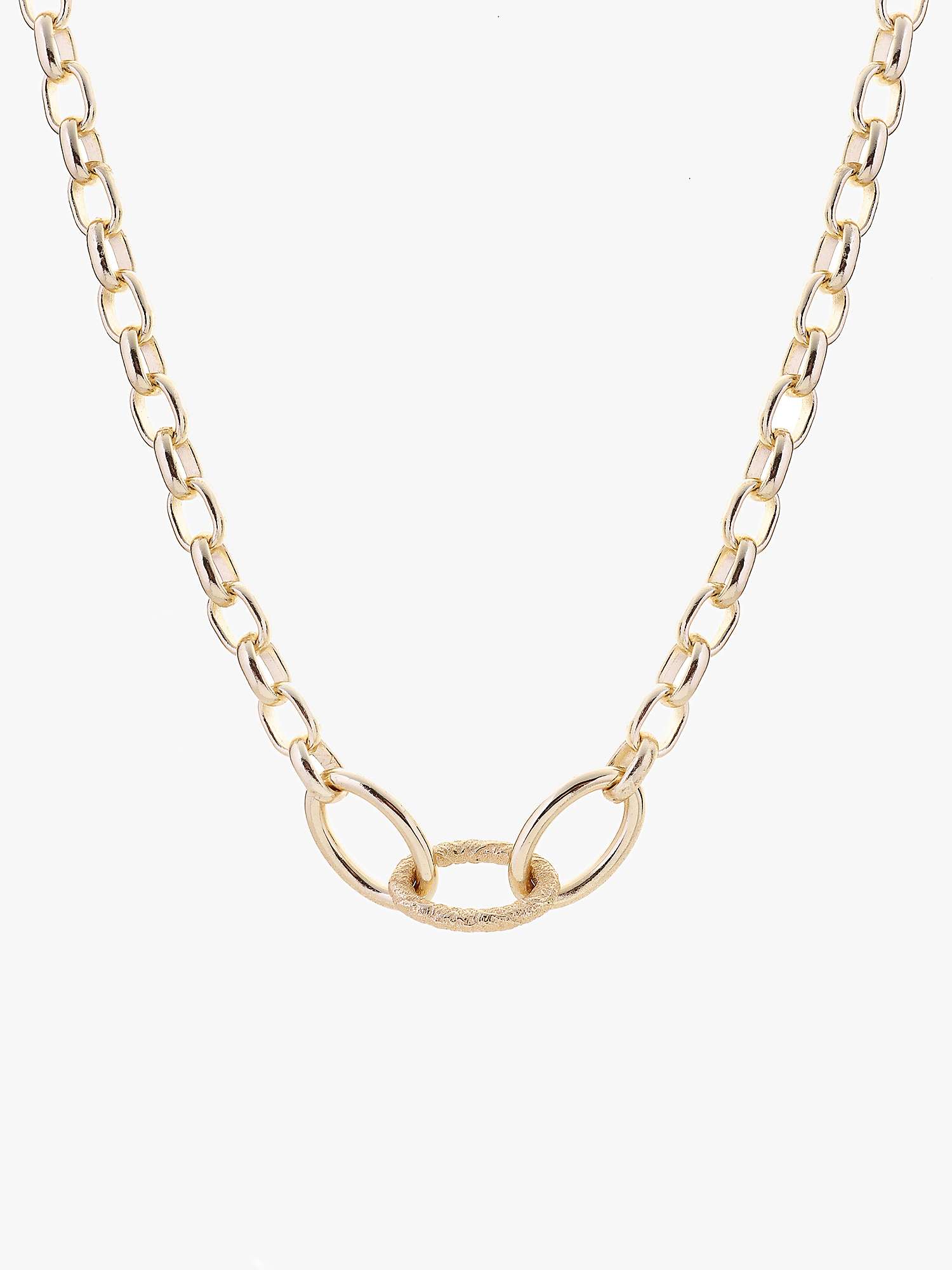 Buy Tutti & Co Behold Textured Oval Link Necklace, Gold Online at johnlewis.com