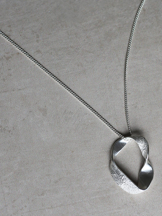 Tutti & Co Softly Twisted Pendant Necklace, Silver
