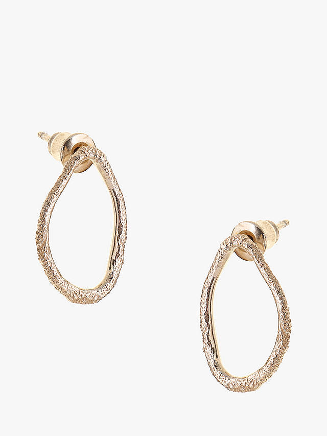 Tutti & Co Seize Textured Drop Earrings, Gold