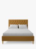 Koti Home Eden Upholstered Bed Frame, Super King Size, Vintage Velvet Mustard