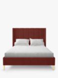 Koti Home Adur Upholstered Bed Frame, Double, Luxe Velvet Rust