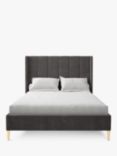 Koti Home Adur Upholstered Bed Frame, Double, Luxe Velvet Steel