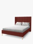 Koti Home Adur Upholstered Bed Frame, King Size, Luxe Velvet Rust